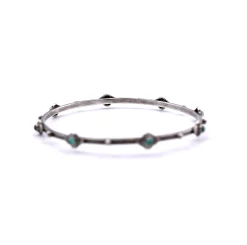 Armenta New World Sterling Silver and Malachite Bangle