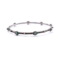 Armenta New World Sterling Silver and Malachite Bangle
