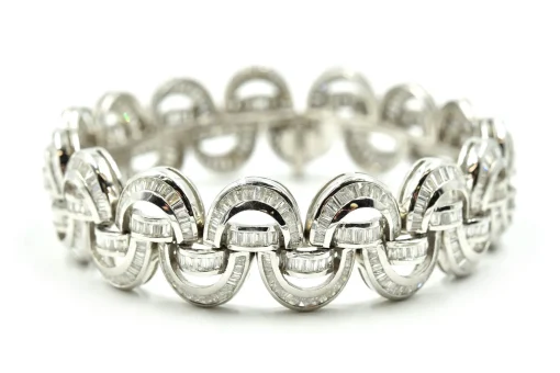 Baguette Diamond 15.00 Carats Bracelet 18k White Gold