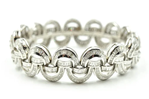 Baguette Diamond 15.00 Carats Bracelet 18k White Gold
