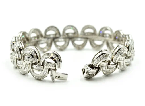 Baguette Diamond 15.00 Carats Bracelet 18k White Gold