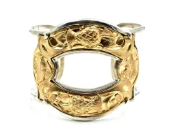 Barry Brinker Sterling Silver and Gold Vermeil Vintage Cuff Bracelet