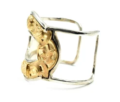 Barry Brinker Sterling Silver and Gold Vermeil Vintage Cuff Bracelet