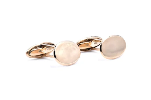 Birks 10 Karat Yellow Gold Oval Cufflinks