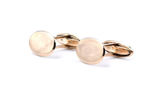 Birks 10 Karat Yellow Gold Oval Cufflinks