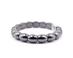 Black Ceramic and 18k White Gold Station Bracelet