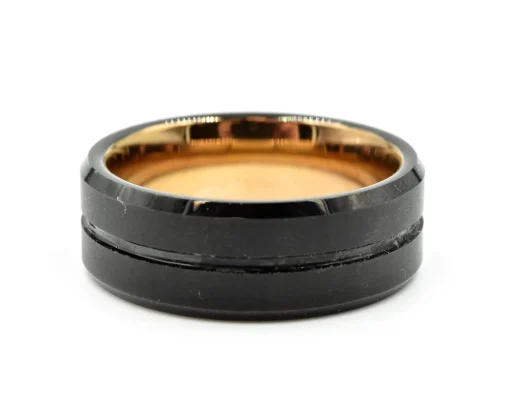 Black Tungsten Carbide Smooth Rose Mens Band Size 9