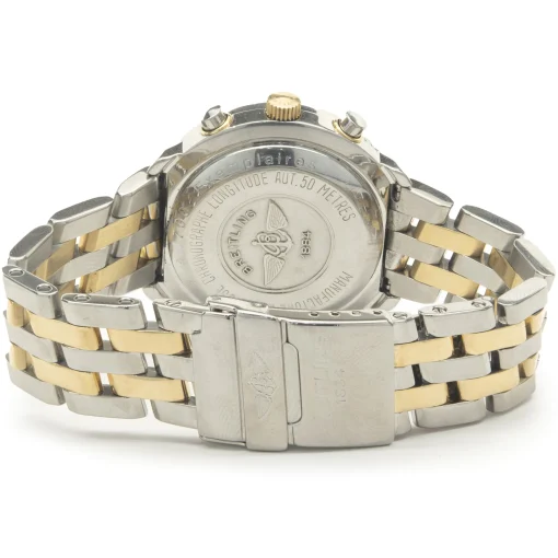 Breitling Black Stainless Steel & 18 Karat Yellow Gold Astromat Longitude