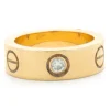 Cartier 18 Karat Yellow Gold Three Diamond Love Ring