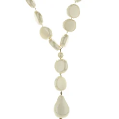 Chanel Pancake Pearl Necklace with Pearl Lariat