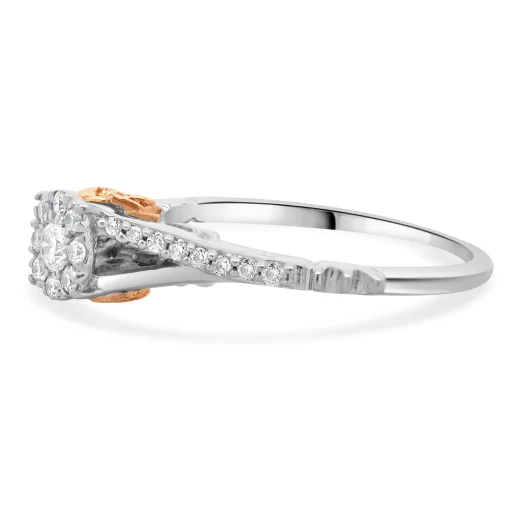 Disney 10 Karat Two Tone Diamond “Rose” Engagement Ring