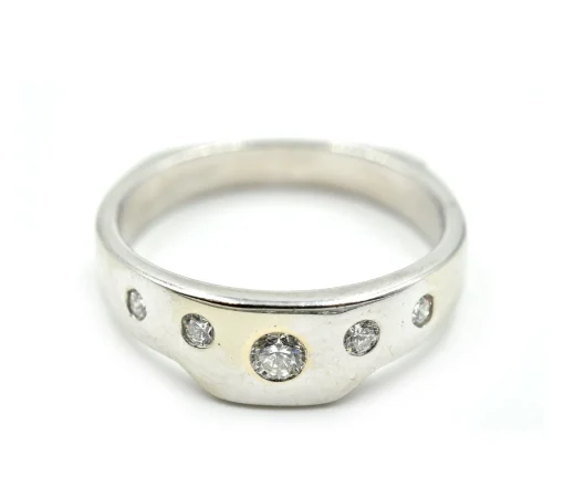 Five Diamond Band 14k White Gold