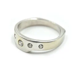 Five Diamond Band 14k White Gold