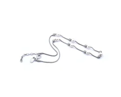 Frederic Duclos Pearl and Sterling Silver Station Necklace