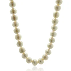 Freshwater Rose Baroque Pearl Necklace with Sterling Silver Gemstone clasp