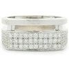Gauthier 14 Karat White Gold Pave Diamond Split Structure Ring