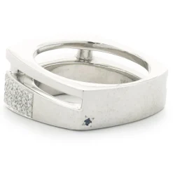 Gauthier 14 Karat White Gold Pave Diamond Split Structure Ring