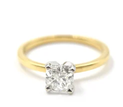 GIA Certified Radiant Cut 1.02 Carat Diamond 18k Yellow Gold Solitaire Engagement Ring