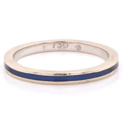 Hidalgo 18k White Gold Blue Enamel Band