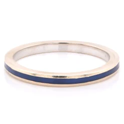 Hidalgo 18k White Gold Blue Enamel Band