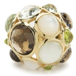 Ippolita 18 Karat Yellow Gold Bezel Set Multi Gemstone Dome Ring