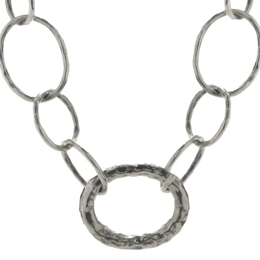 Ippolita Sterling Silver Hammered Circle Link Necklace