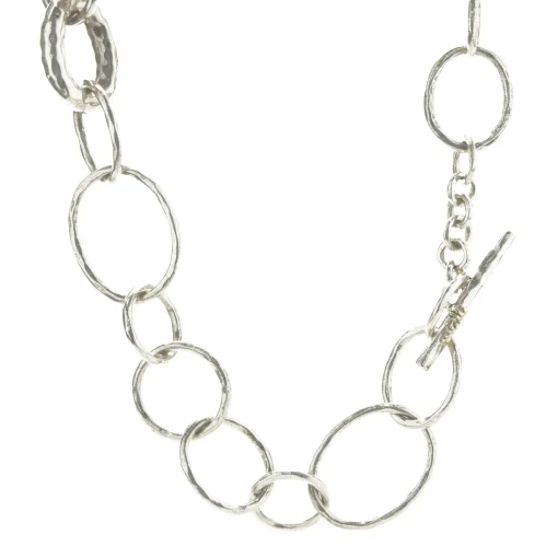 Ippolita Sterling Silver Hammered Circle Link Necklace