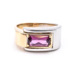 Jean Francois Albert 18 Karat Two Tone Rhodolite Garnet Ring
