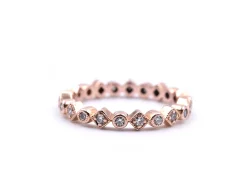 14K Rose Gold Diamond Band