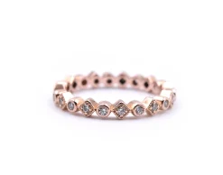 14K Rose Gold Diamond Band