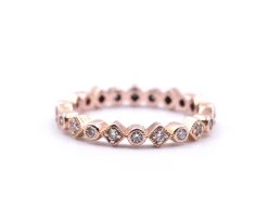 14K Rose Gold Diamond Band