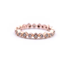 14K Rose Gold Diamond Band