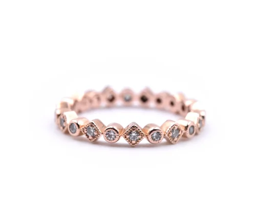 14K Rose Gold Diamond Band