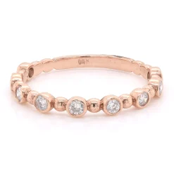 14k Rose Gold Diamond Stackable Anniversary Ring