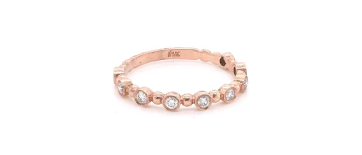 14k Rose Gold Diamond Stackable Anniversary Ring