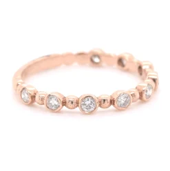 14k Rose Gold Diamond Stackable Anniversary Ring