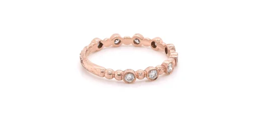 14k Rose Gold Diamond Stackable Anniversary Ring