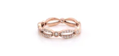 14k Rose Gold Diamond Stackable Anniversary Ring