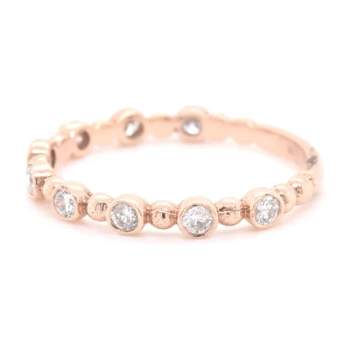 14k Rose Gold Diamond Stackable Anniversary Ring