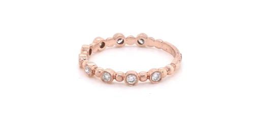 14k Rose Gold Diamond Stackable Anniversary Ring