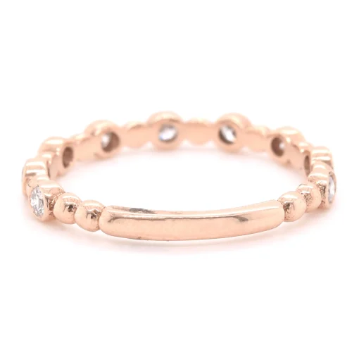 14k Rose Gold Diamond Stackable Anniversary Ring