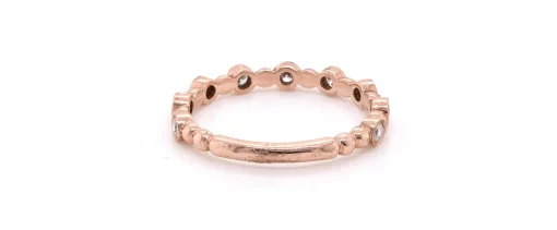 14k Rose Gold Diamond Stackable Anniversary Ring