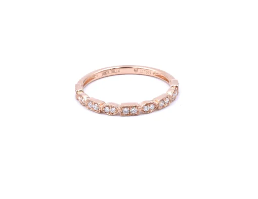 18k Rose Gold Diamond Wedding Band