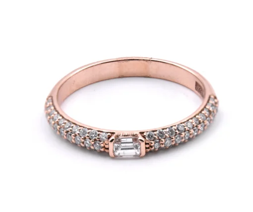 14k Rose Gold Diamond Wedding Band