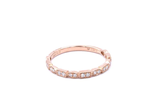 18k Rose Gold Diamond Wedding Band