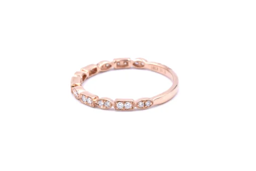 18k Rose Gold Diamond Wedding Band