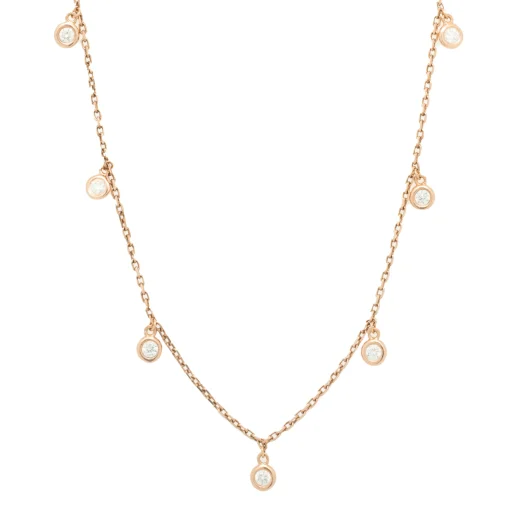 14k Rose Gold Diamonds by the Yard Necklace