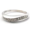 14k White Gold And 0.24cttw Diamond Wave Band Ring Size 6.75