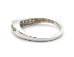 14k White Gold And 0.24cttw Diamond Wave Band Ring Size 6.75