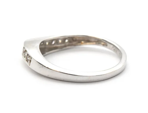 14k White Gold And 0.24cttw Diamond Wave Band Ring Size 6.75